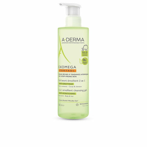 A-Derma, Exomega Control, Emollient, Shower Gel, For Hair & Body, All Skin Types, 500