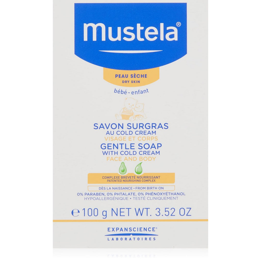 Mustela, Cold Cream, Natural Beeswax, Gentle Cleansing, Soap Bar, 100 g