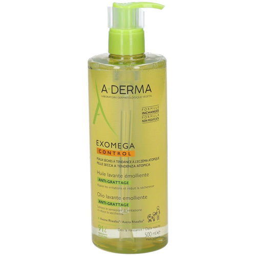 A-Derma, Exomega Control, Emollient, Shower Oil, For Very Dry To Atopic Sensitive Skin, 500 ml