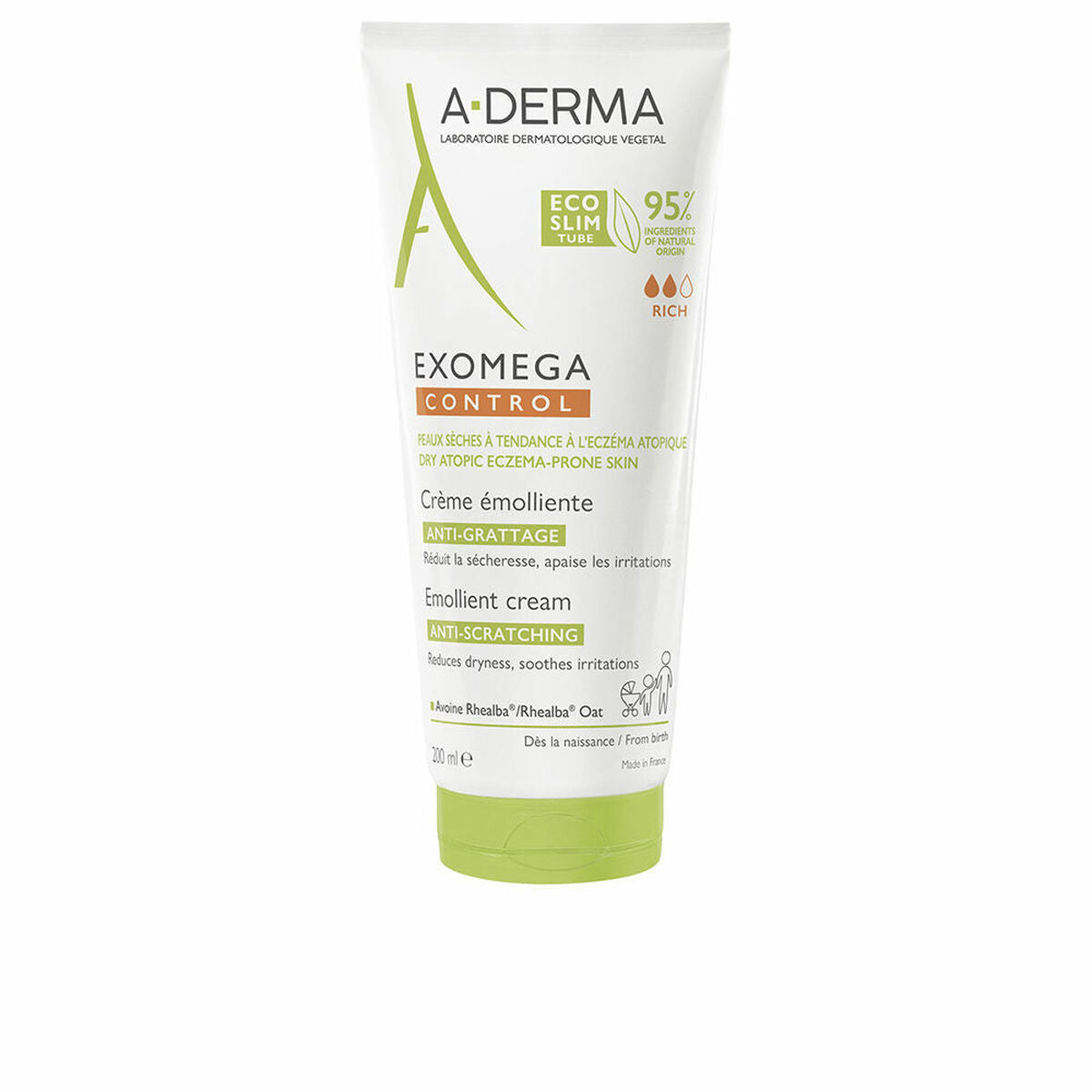 A-Derma, Exomega Control, Emollient, Cream, For Face & Body, 200 ml