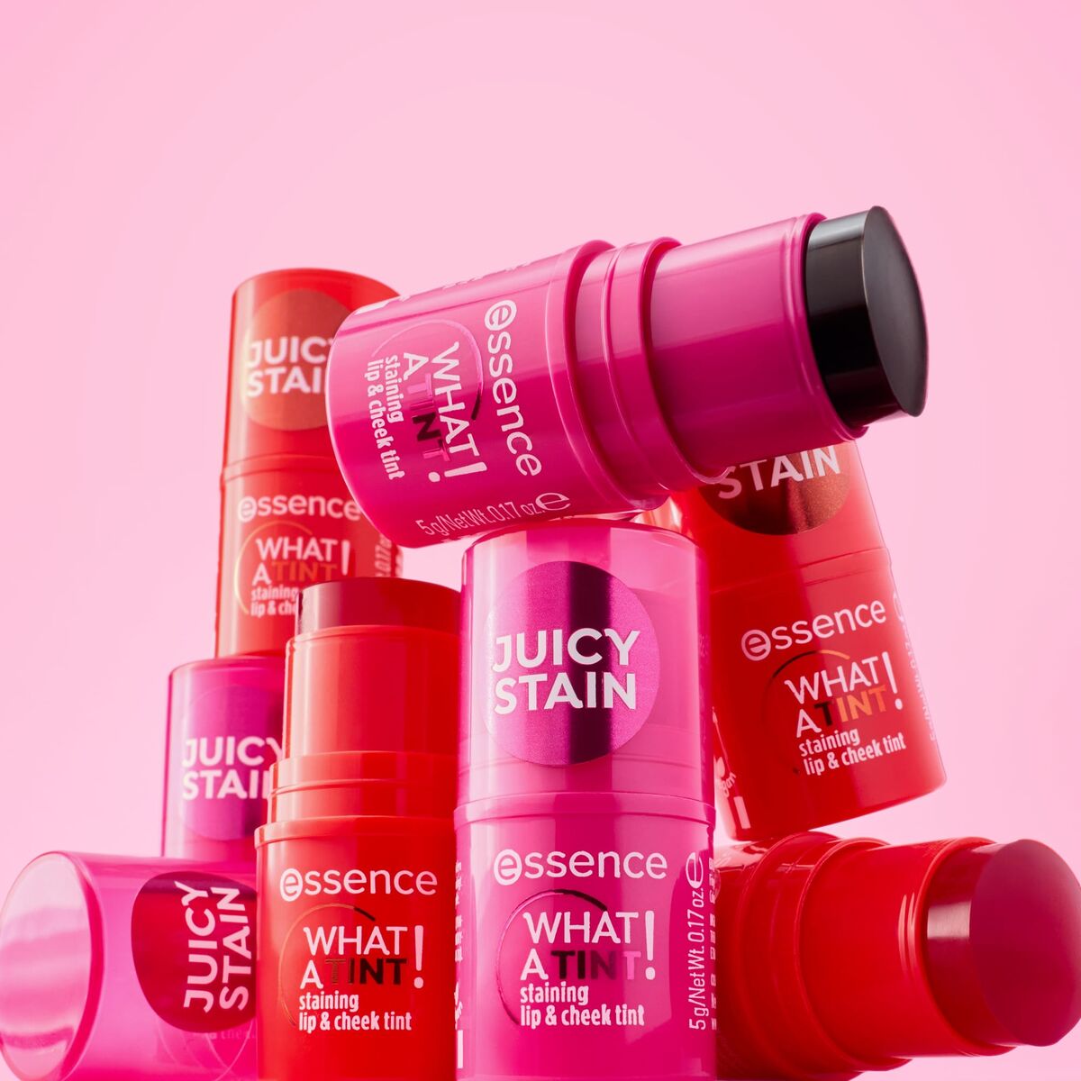 Essence, What a Tint!, Lip & Cheek Balm 2-In-1, 10, Raspberry Vibes, 5 ml