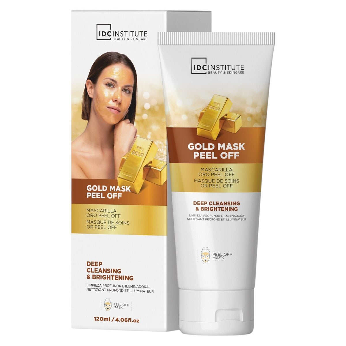 Masca faciala peel-off cu efect de stralucire si anti-imbatranire Gold collagen IDC Institute 3471, 120 ml