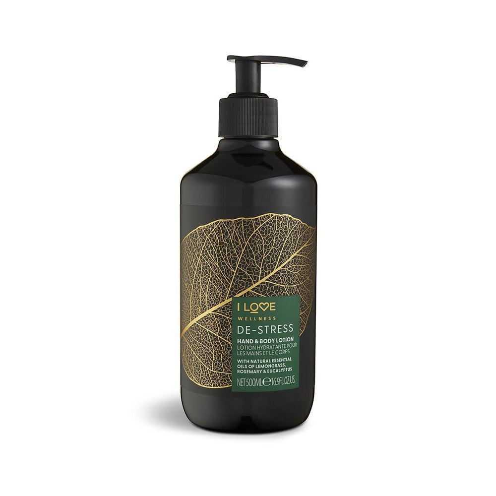 I Love, Wellness De-Stress, Vegan, Moisturizing & Softening, Rosemary, Eucalyptus & Lemongrass, Lotion, For Hands & Body, 500 ml