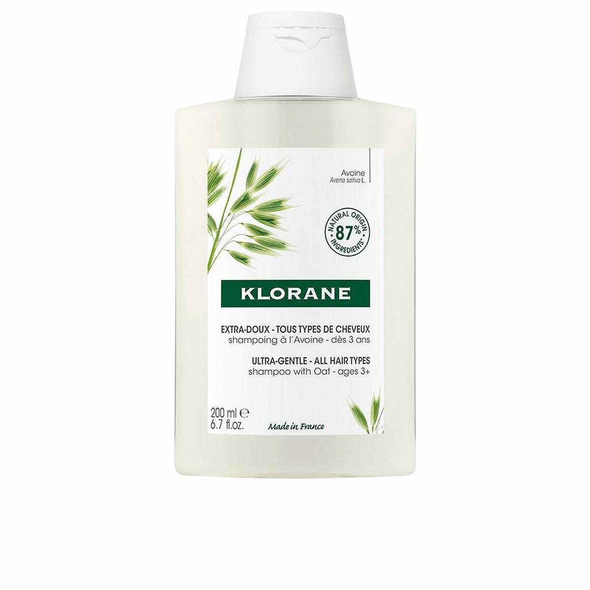 Klorane, Oat Milk, Hair Shampoo, Gentle Cleansing, 200 ml