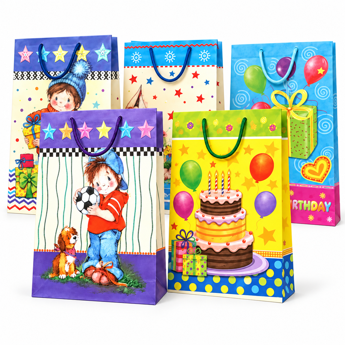 Pungi de cadou pentru copii, XL, set de 12 buc