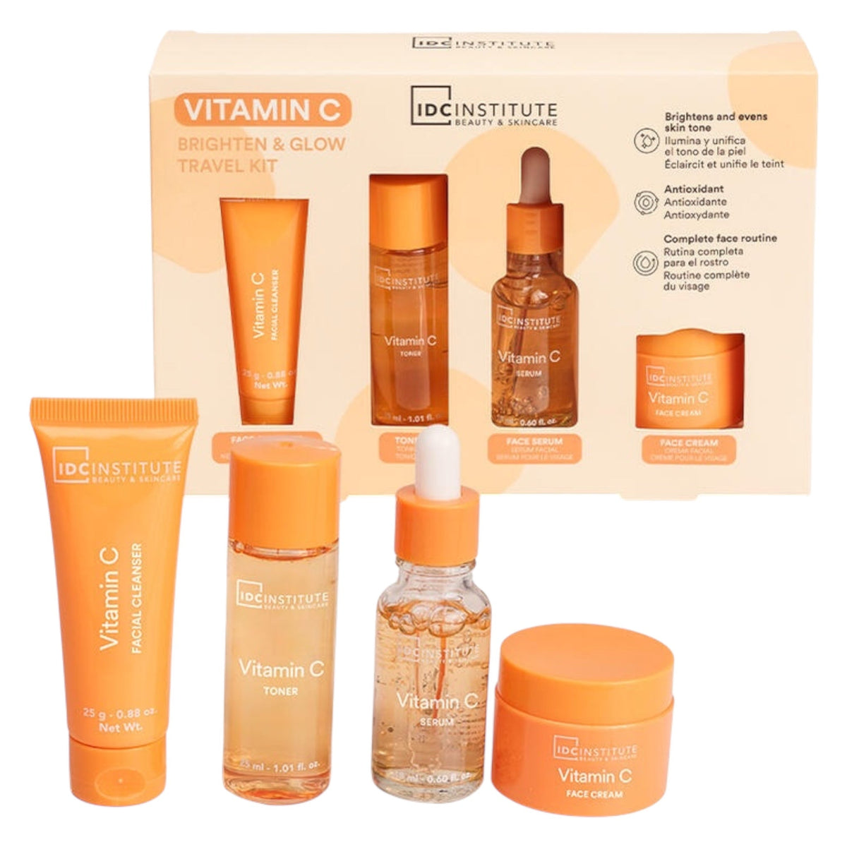 Set Travel cu Vitamina C pentru luminozitate, hidratare si revitalizare, Skin Solution, IDC Institute, 26170