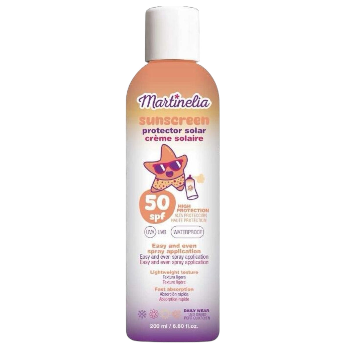 Spray cu protectie solara copii SPF50, Waterproof, Martinelia, 68480, 200ml