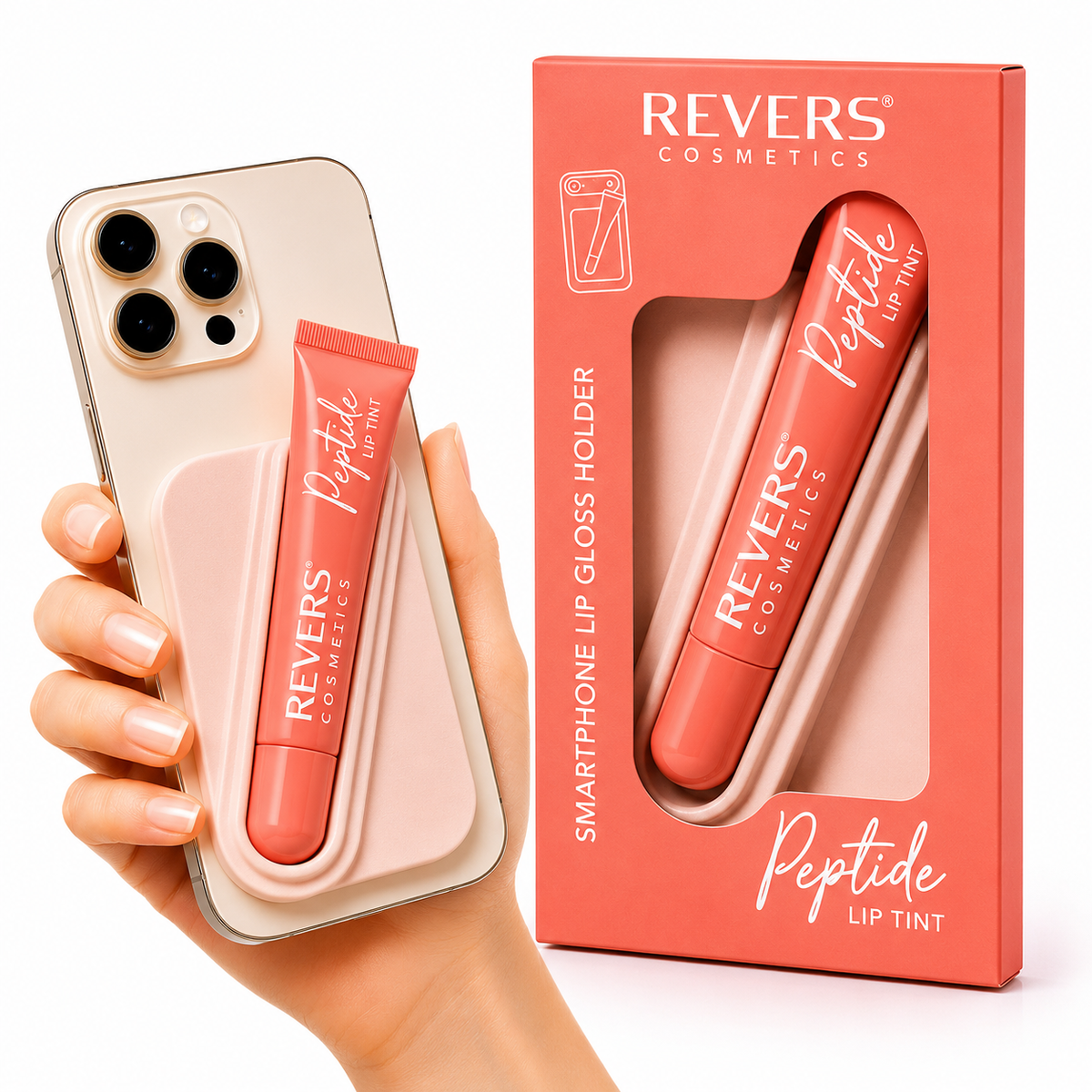 Ulei de buze nuantator cu peptide+ suport telefon, 06 Nectar Glow, Revers, 10ml