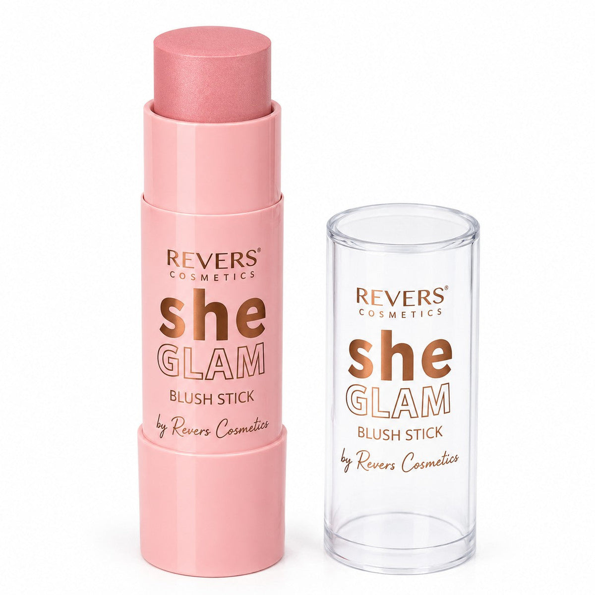 Blush crema stick cu efect fresh glow 01 Sparkle Blossom, She Glam, Revers, 10g