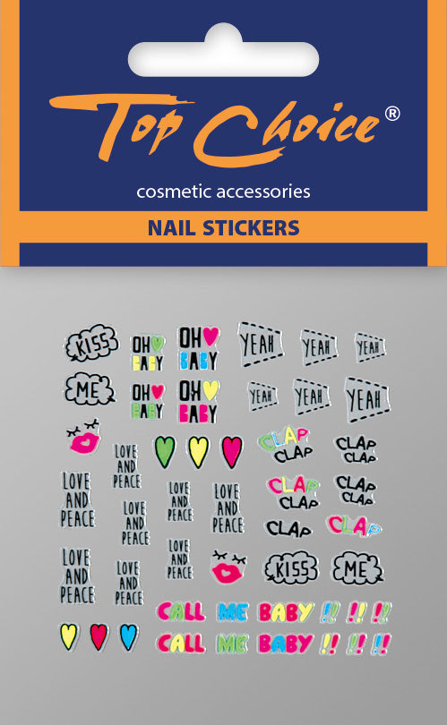 Stickere pentru unghii, set de 6 folii, Top Choice 42300