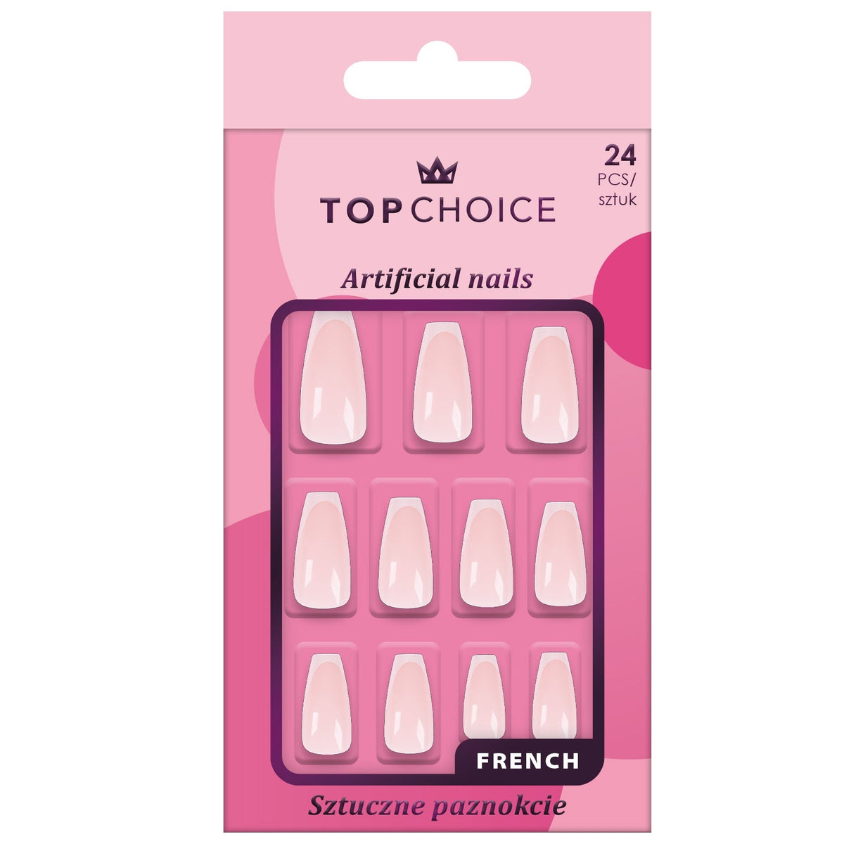 Unghii artificiale Ballerina Ombre, Top Choice 78569, set de 24 buc