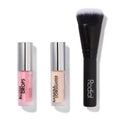 Xmas 2024 Set Rodial: Blush Drops, Radiant Finish, Liquid Blush, Frosted Pink, 15 ml + Banana Lowlighter, Illuminating, Liquid Highlighter, For Face, 1.6 ml + The Buffing, Mini, Foundation Brush, No. 10