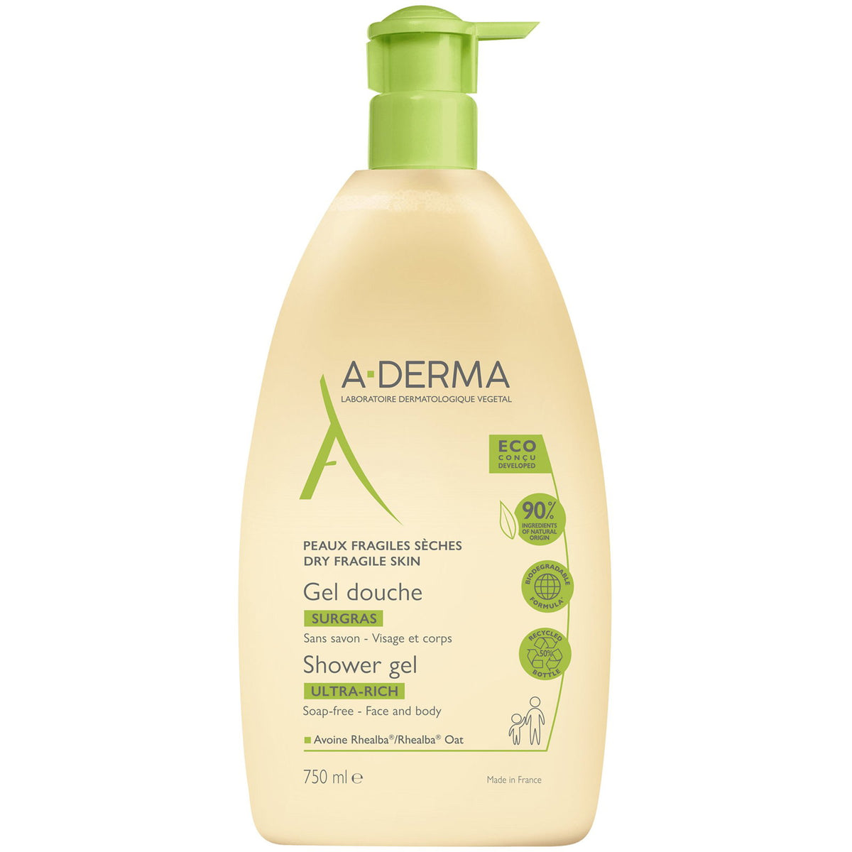 A-Derma, Ultra Rich, Shower Gel, Body, All Skin Types, 750 ml
