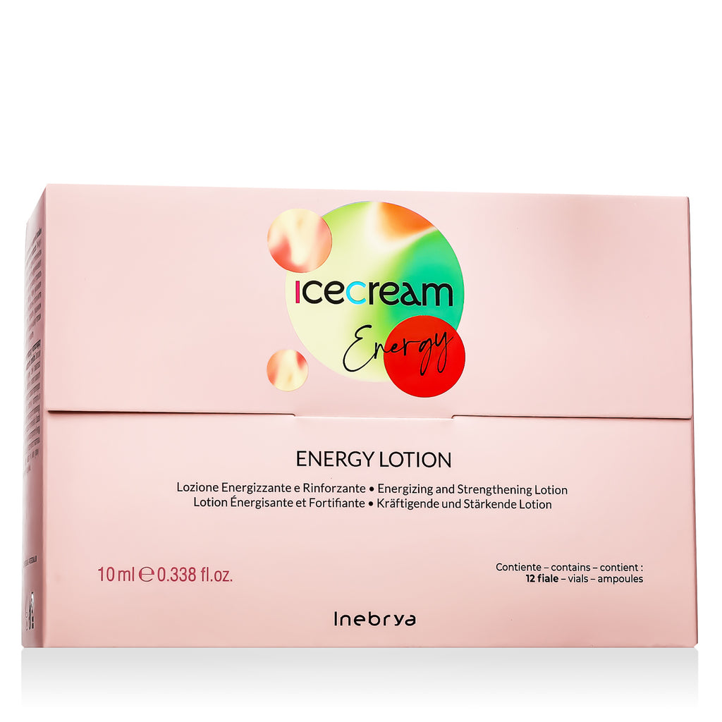 Set, Inebrya, Ice Cream Energy, Hair Lotion Treatment, Strengthening, 12 pcs, 10 ml