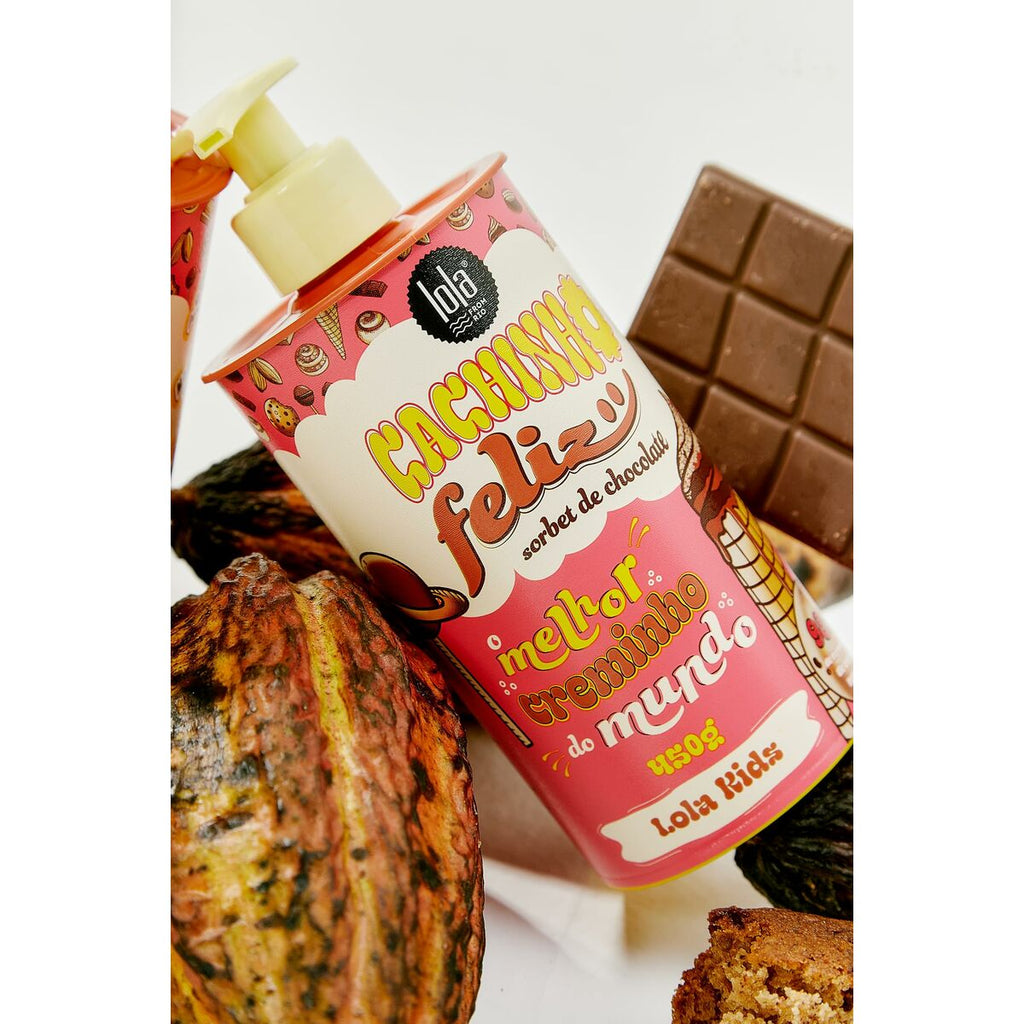 Lola Cosmetics, Cachinho Feliz Kids, Chocolate, Hair Styling Cream, Flexible Hold, 480 g