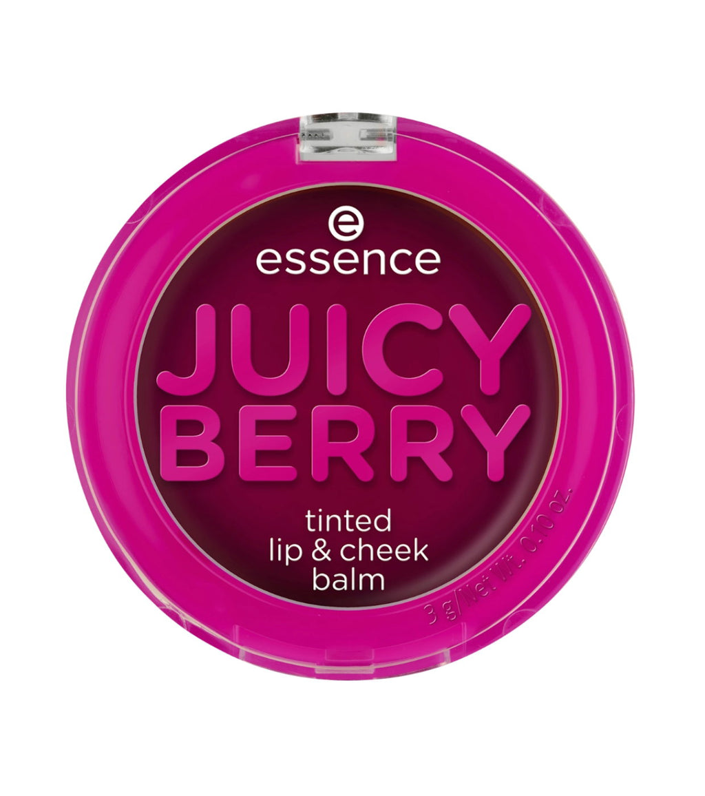 Essence, Juicy Berry Tinted, Lip & Cheek Balm 2-In-1, Violet, 3 g