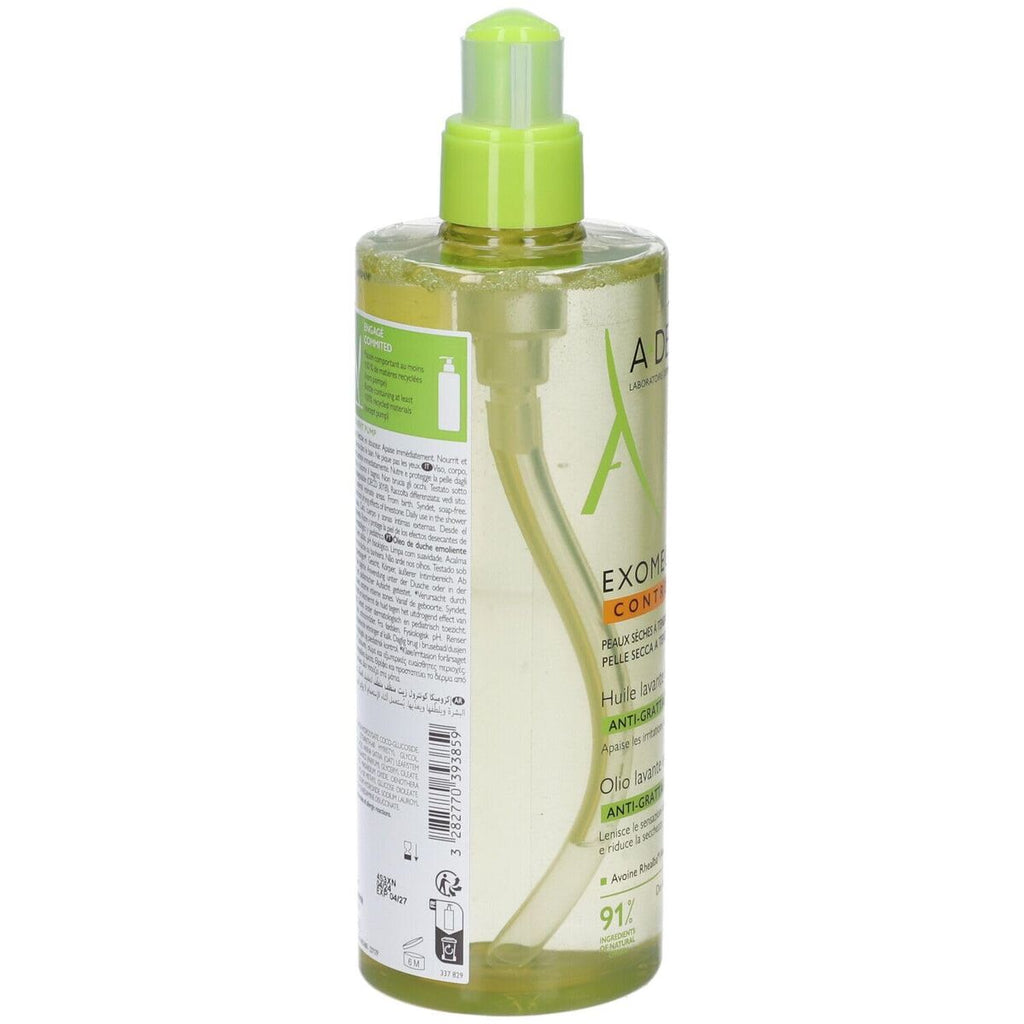 A-Derma, Exomega Control, Emollient, Shower Oil, For Very Dry To Atopic Sensitive Skin, 500 ml