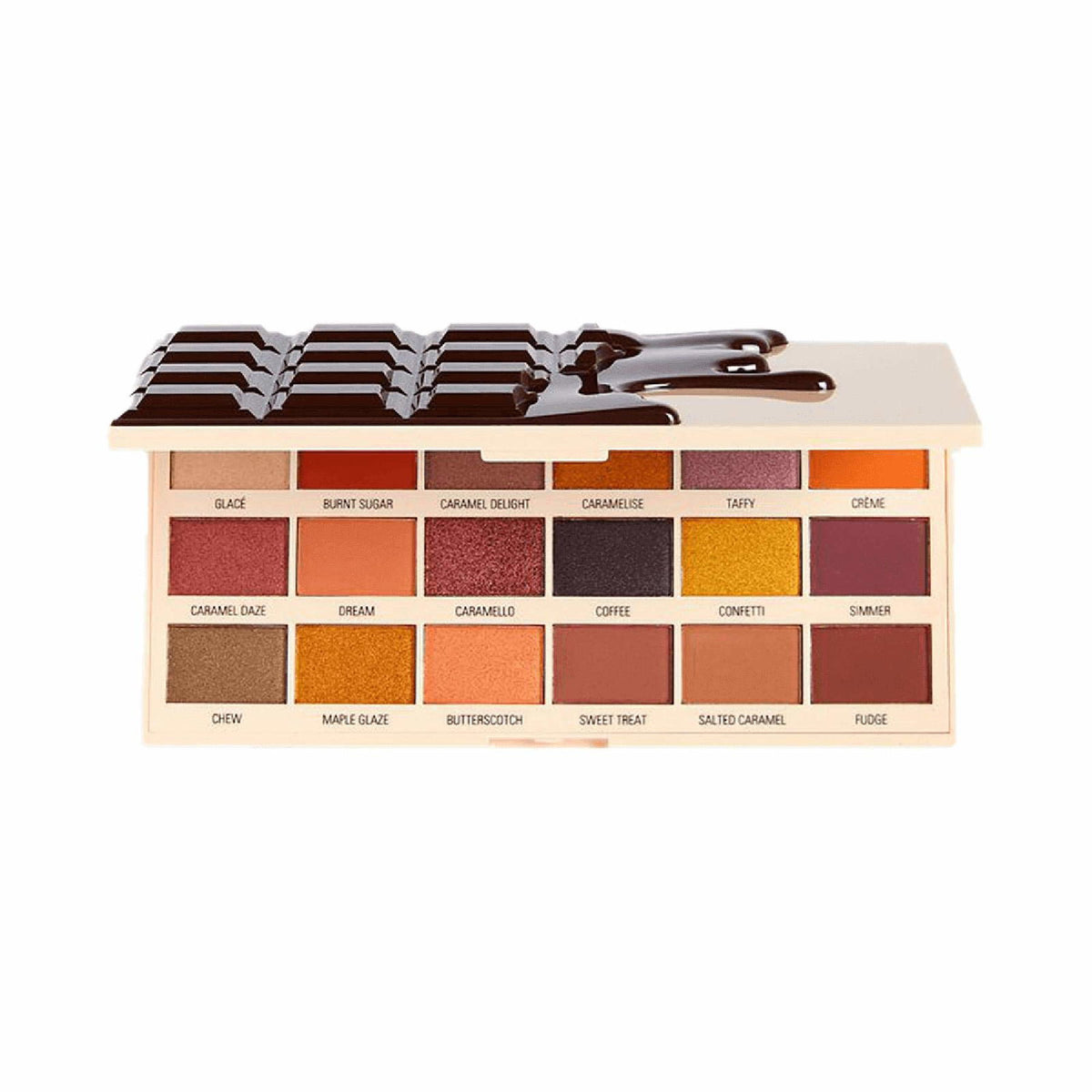 Makeup Revolution, I Heart, Eyeshadow Palette, Caramel Nudes Chocolate, 18 Shades, 18 g