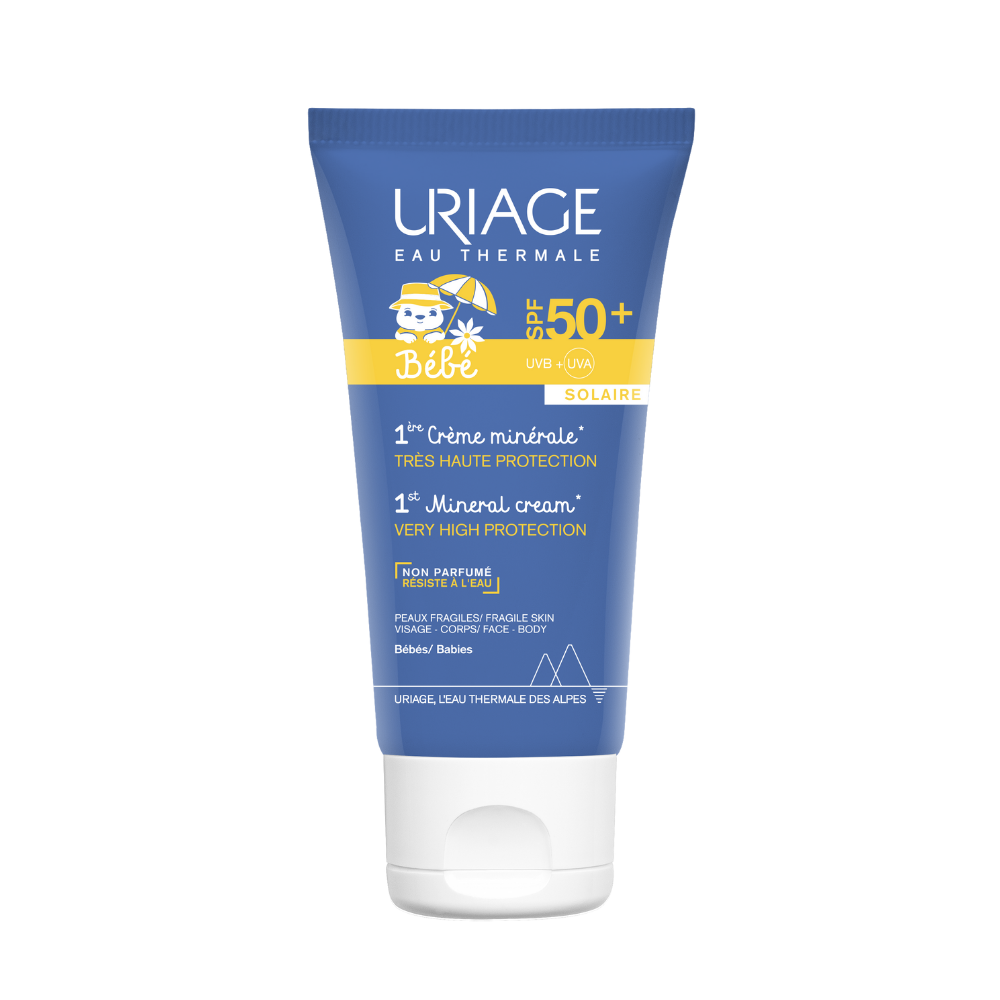 Uriage, 1er Bebe, Sun Protection, Sunscreen Cream, For Face & Body, SPF 50+, 50 ml
